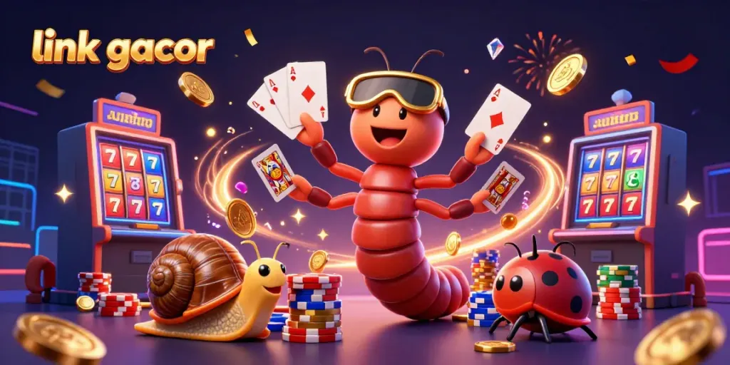 Experience thrilling action at link gacor with a cartoon dealer and exciting slot game elements.