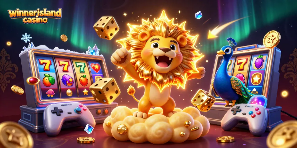 Experience the thrill at winnerisland casino with vibrant slot elements and dynamic characters in an ultra-detailed scene.
