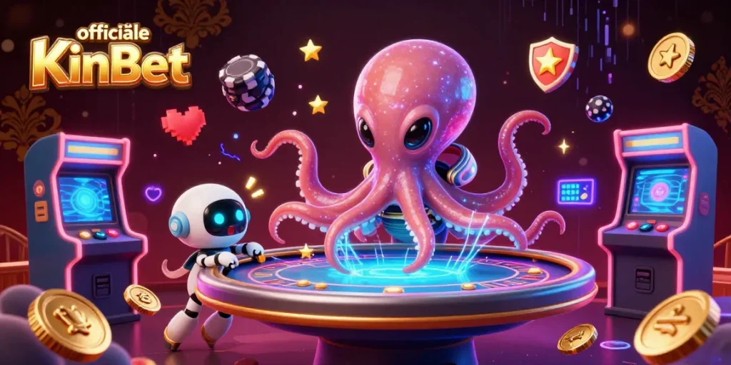 Experience the thrill of officiële KinBet with an entertaining alien octopus at a holographic poker table.